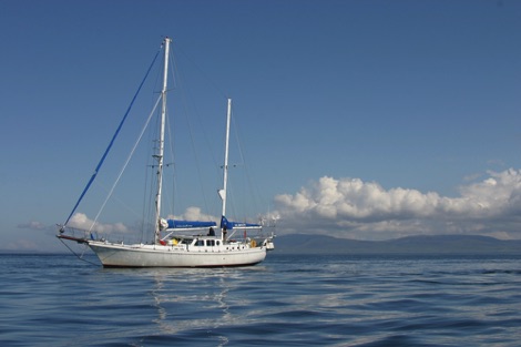 yacht at sea